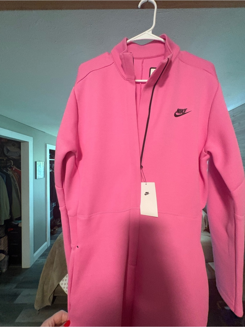 Nike Pink Athletic Full-Zip Track Jumpsuit